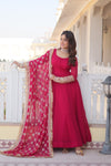 Pink Gown with Heavy Dupatta