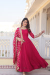 Pink Gown with Heavy Dupatta