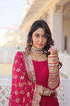 Pink Gown with Heavy Dupatta